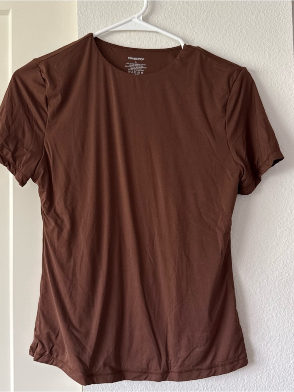 Amazon Women's Short Sleeve Crew Neck Top in Chocolate Brown